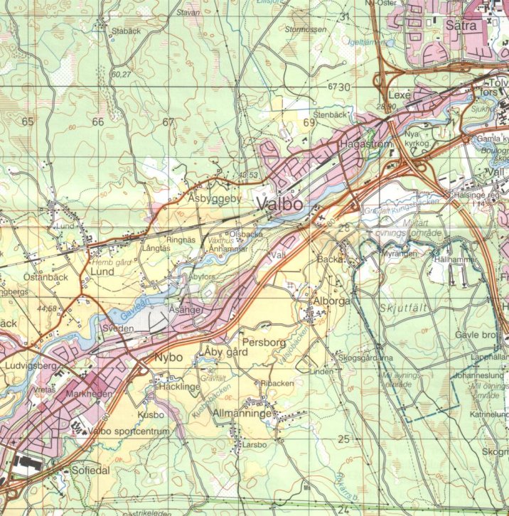 Karta �ver Valbo